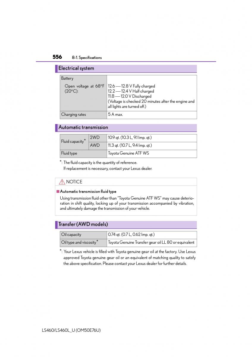 Lexus LS460 IV 4 owners manual / page 556