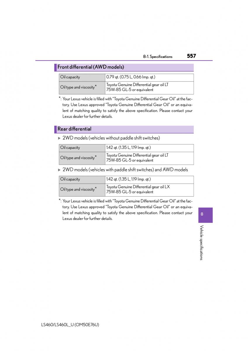 Lexus LS460 IV 4 owners manual / page 557