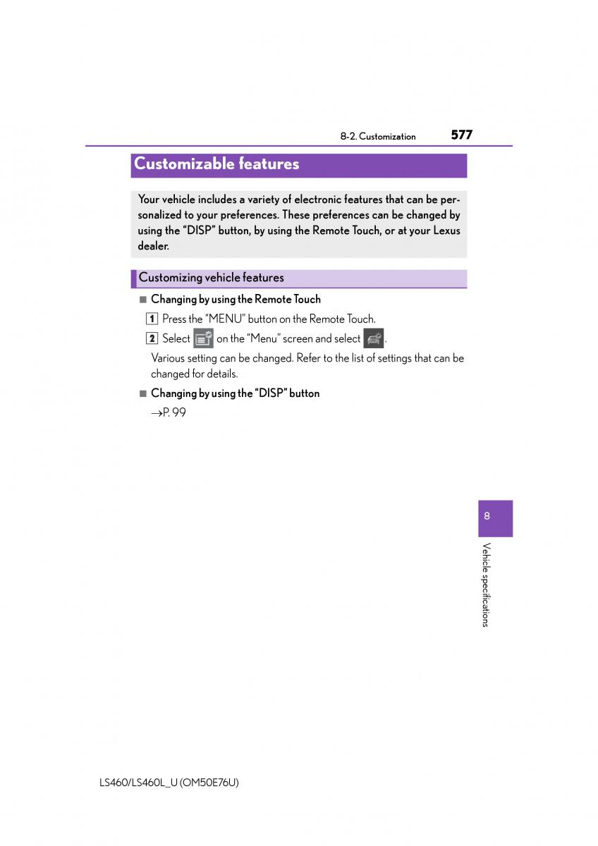 Lexus LS460 IV 4 owners manual / page 577