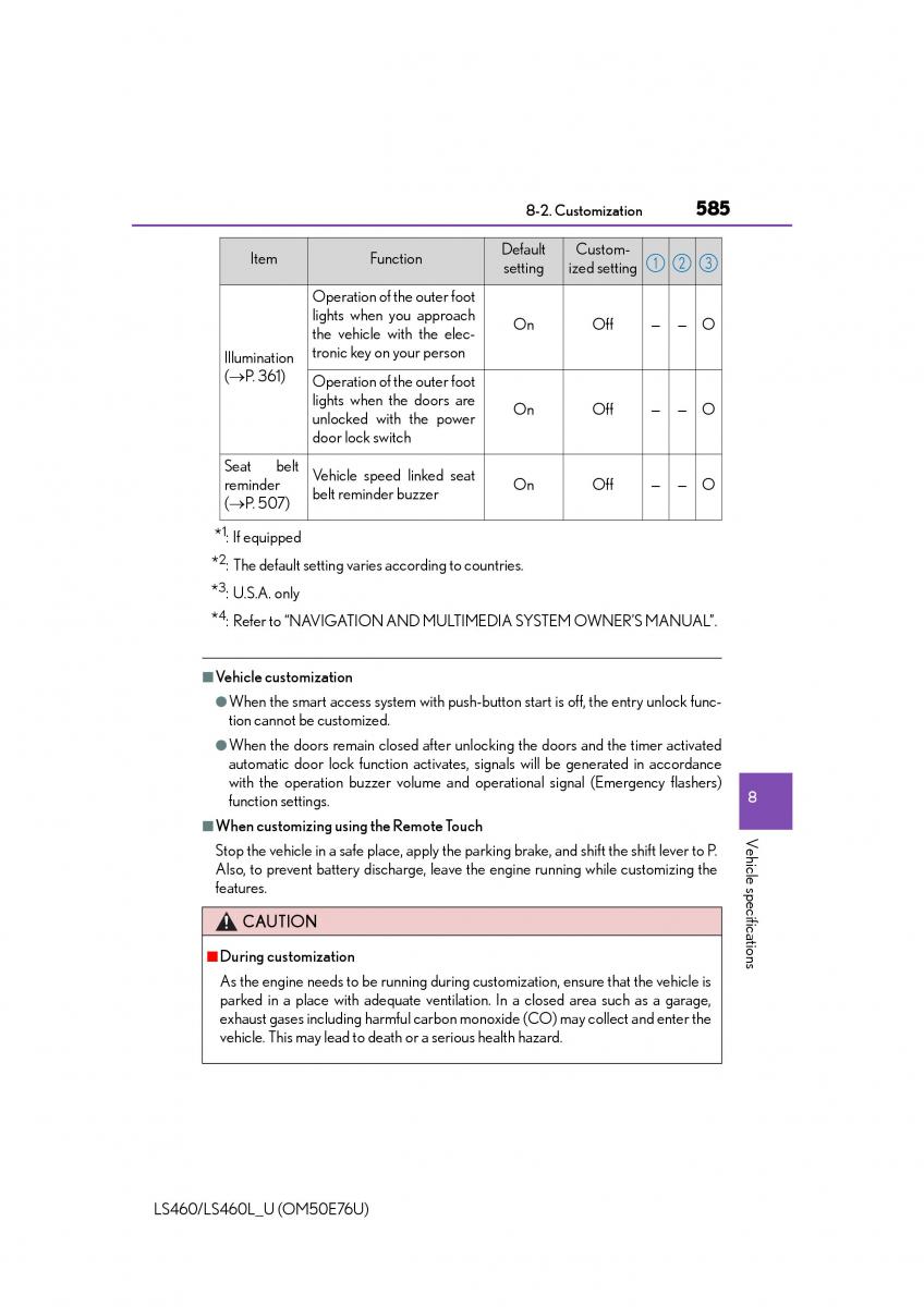 Lexus LS460 IV 4 owners manual / page 585