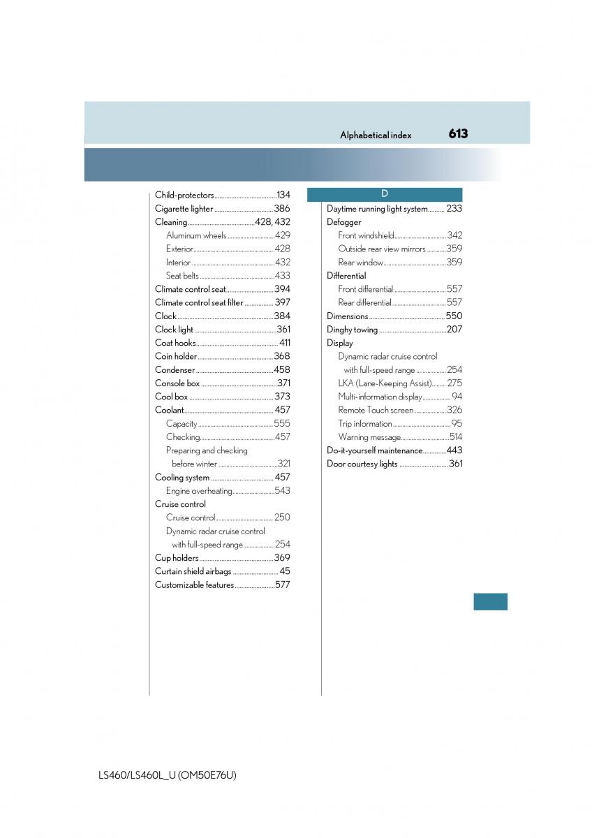 Lexus LS460 IV 4 owners manual / page 613