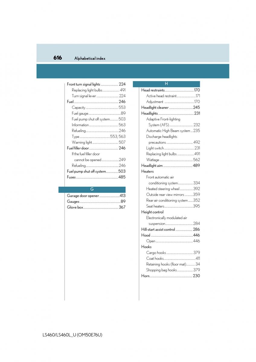 Lexus LS460 IV 4 owners manual / page 616