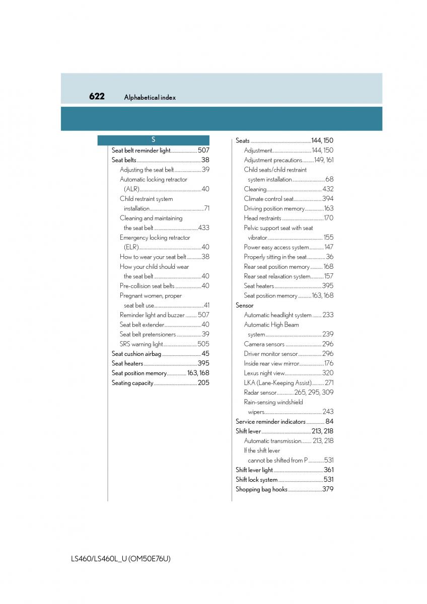Lexus LS460 IV 4 owners manual / page 622