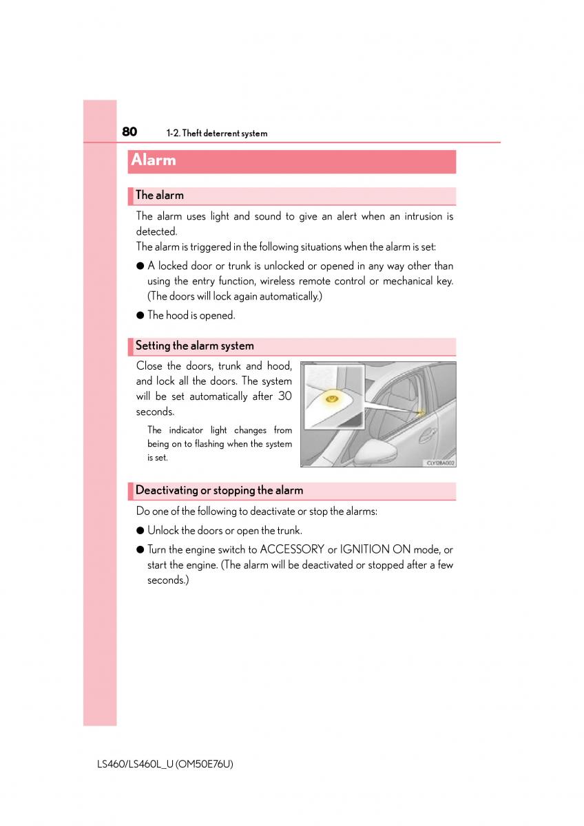 Lexus LS460 IV 4 owners manual / page 80