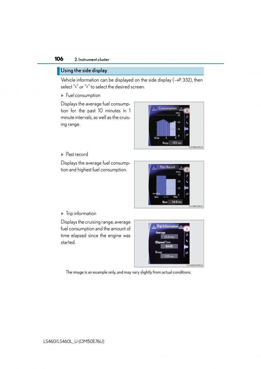 Lexus LS460 IV 4 owners manual / page 106