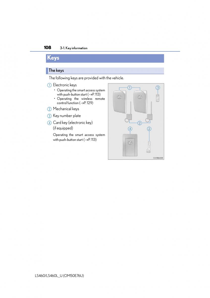 Lexus LS460 IV 4 owners manual / page 108