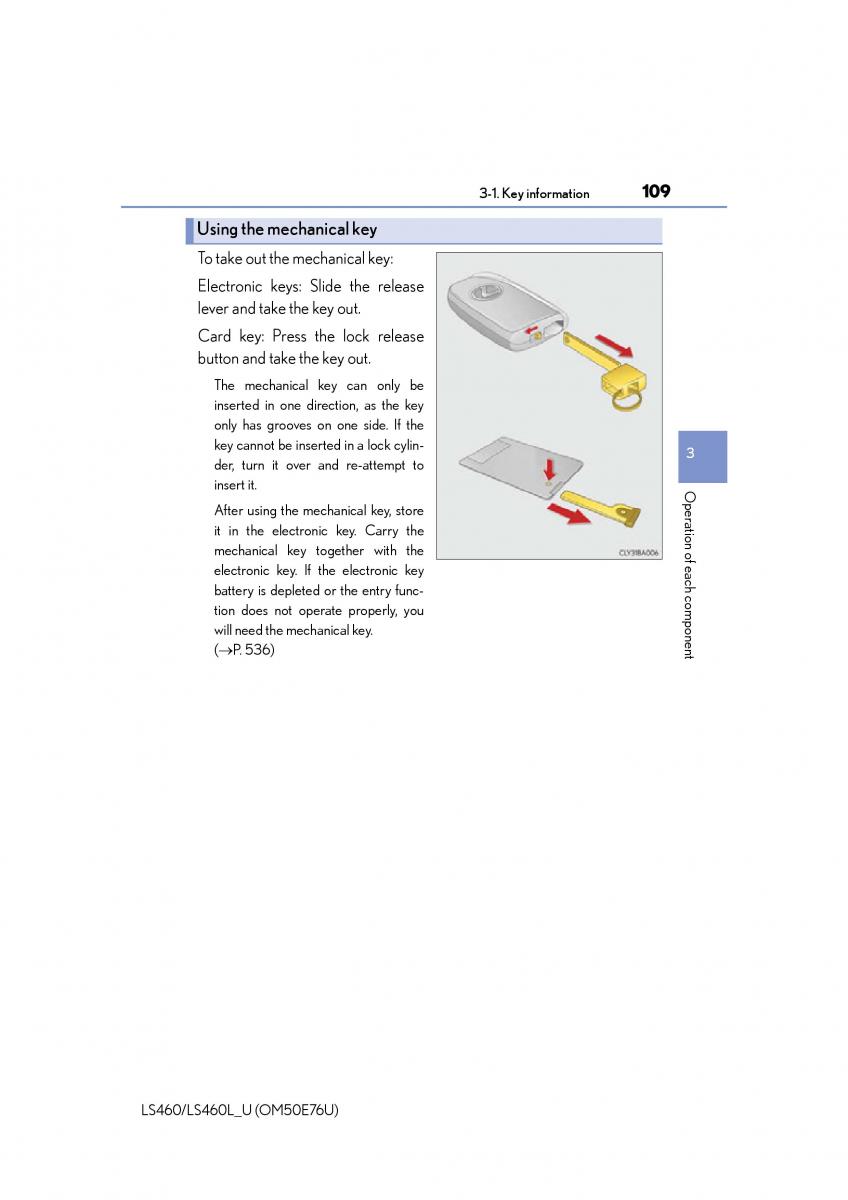 Lexus LS460 IV 4 owners manual / page 109