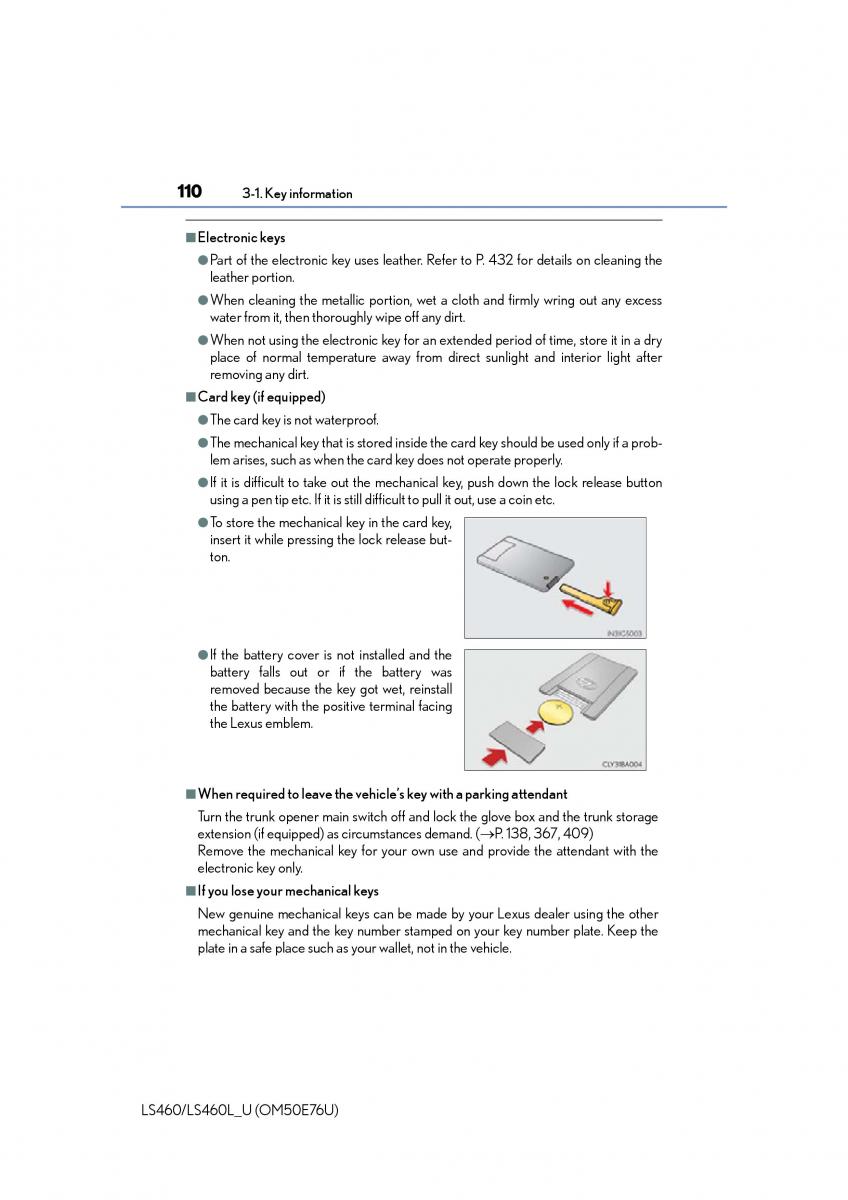 Lexus LS460 IV 4 owners manual / page 110