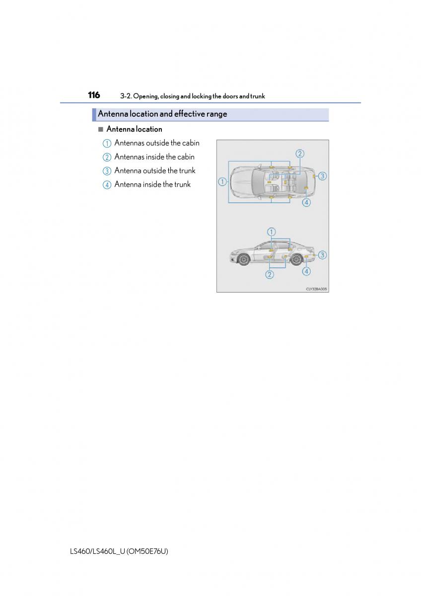 Lexus LS460 IV 4 owners manual / page 116