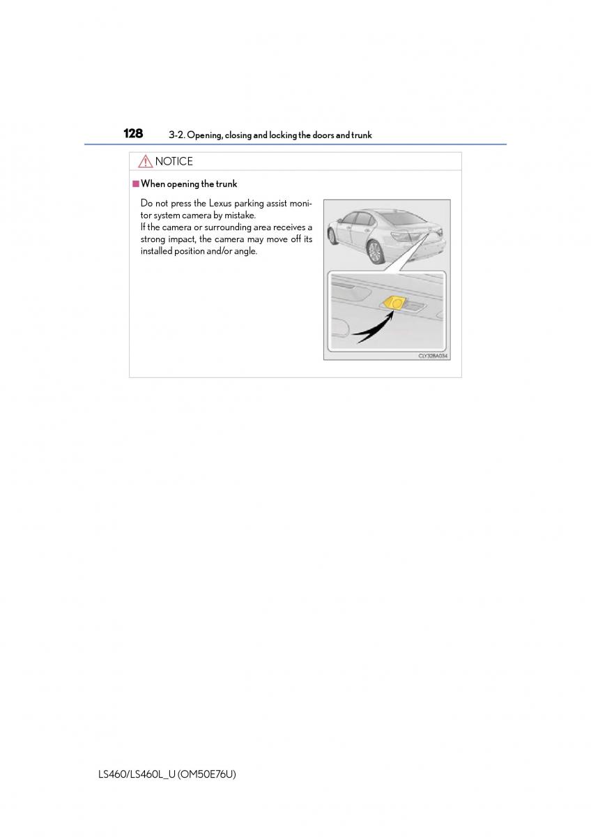 Lexus LS460 IV 4 owners manual / page 128