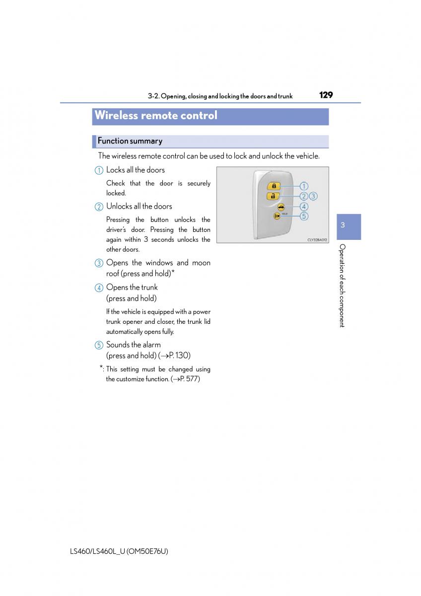 Lexus LS460 IV 4 owners manual / page 129