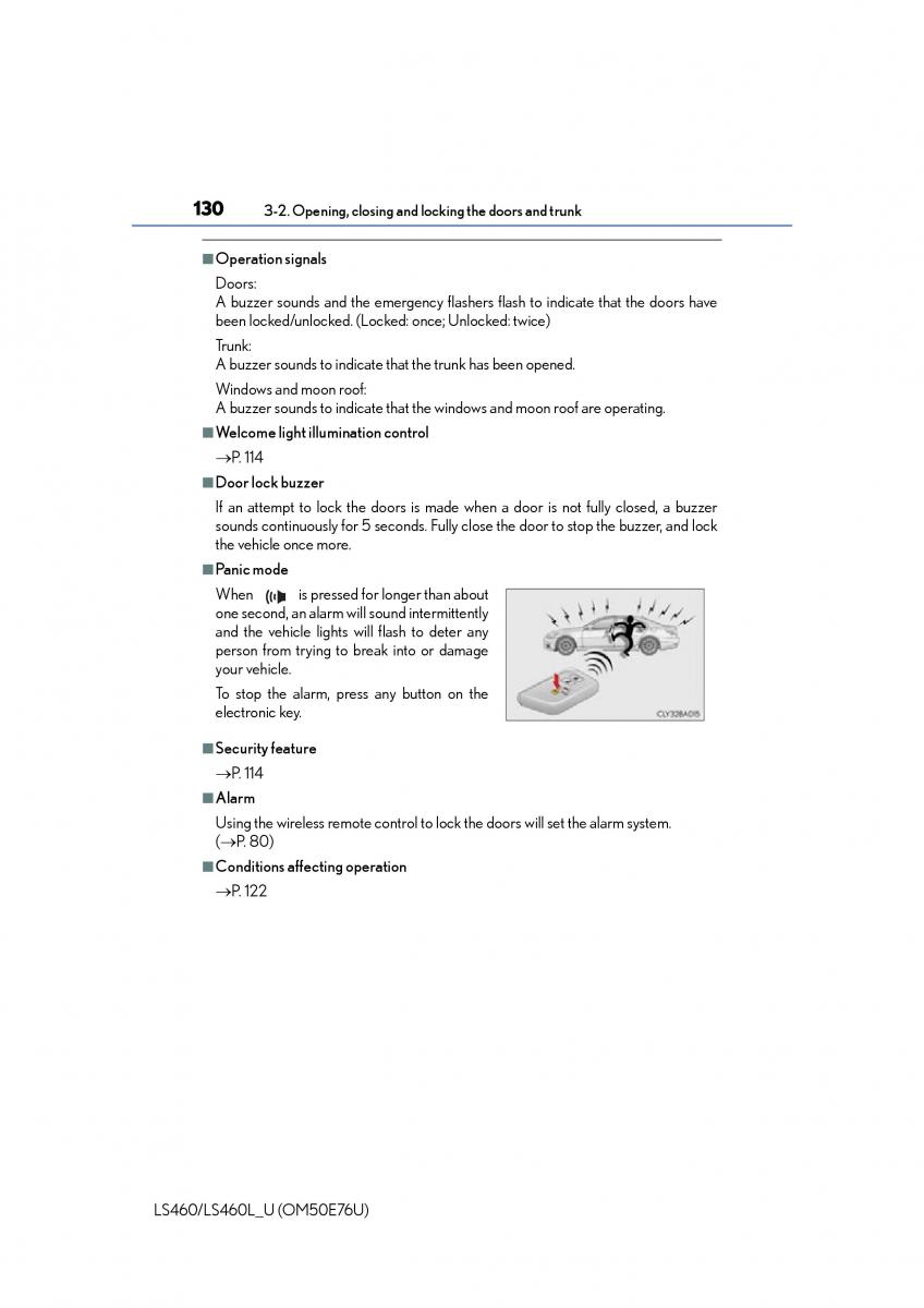 Lexus LS460 IV 4 owners manual / page 130