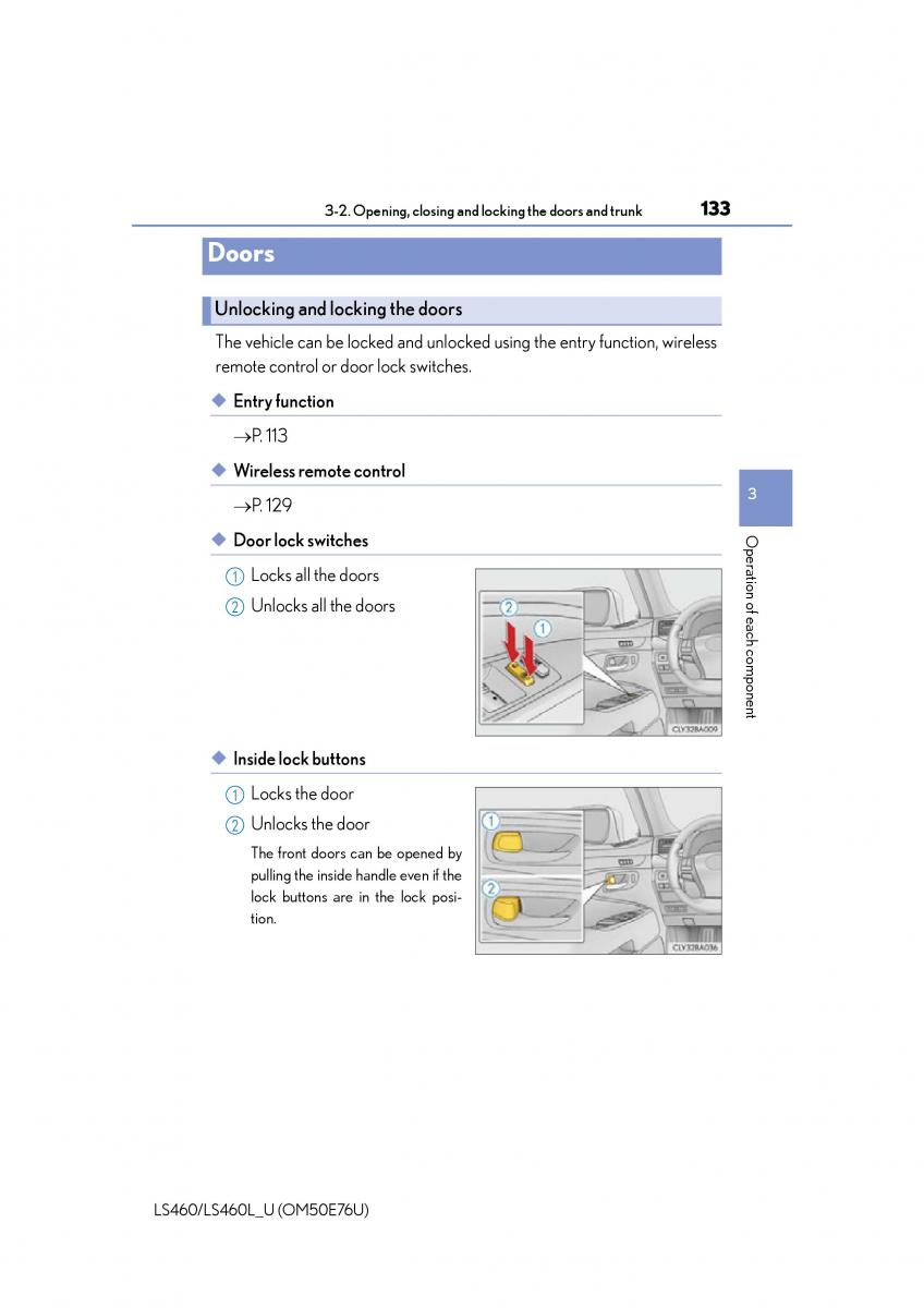 Lexus LS460 IV 4 owners manual / page 133