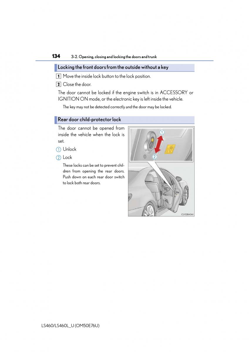 Lexus LS460 IV 4 owners manual / page 134