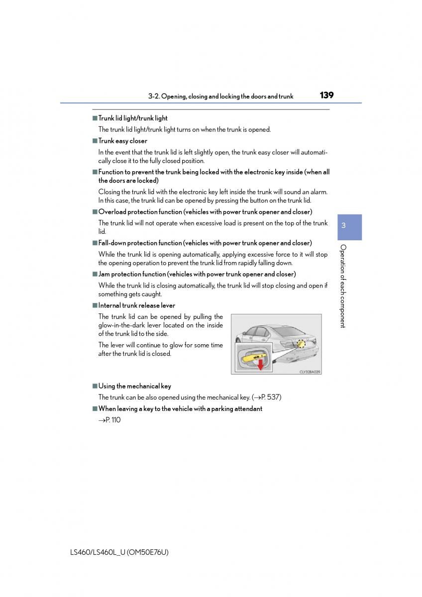 Lexus LS460 IV 4 owners manual / page 139