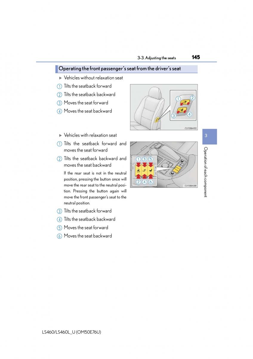 Lexus LS460 IV 4 owners manual / page 145