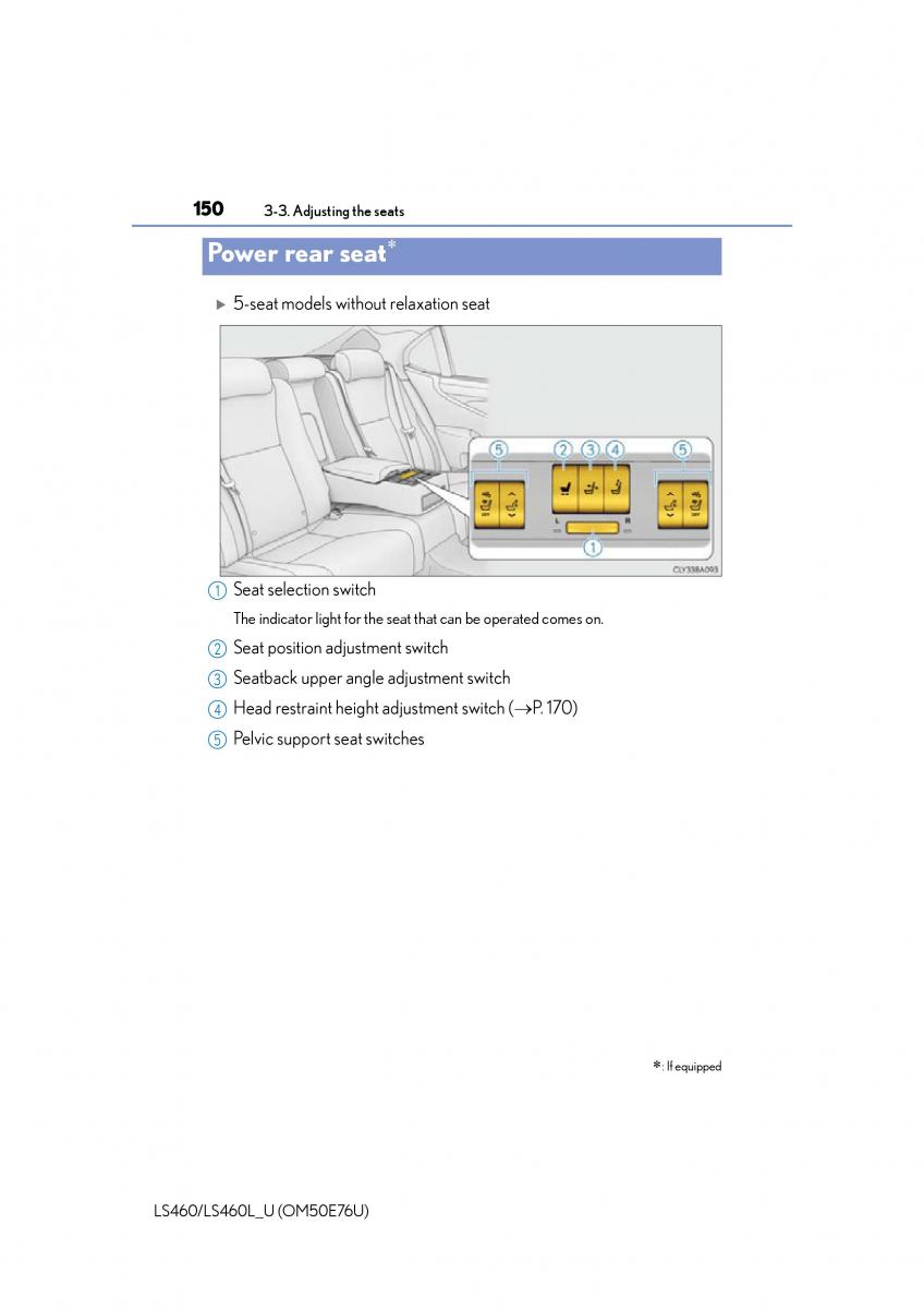 Lexus LS460 IV 4 owners manual / page 150