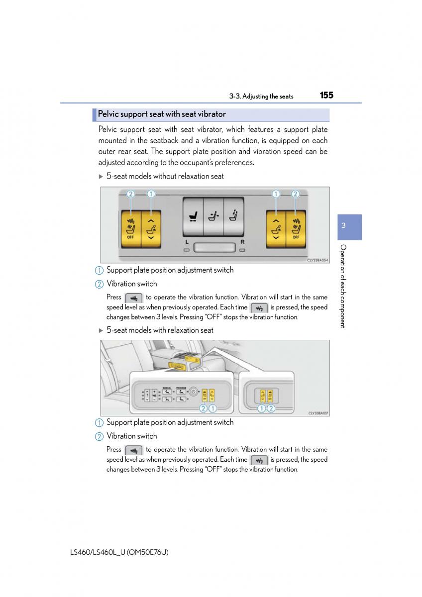 Lexus LS460 IV 4 owners manual / page 155