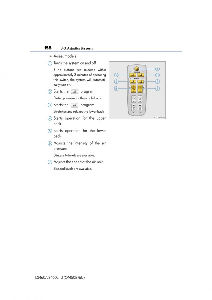 Lexus LS460 IV 4 owners manual / page 158