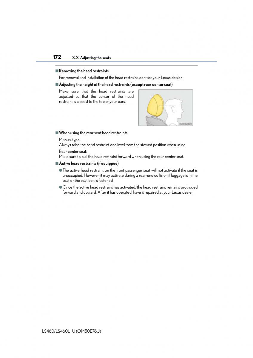 Lexus LS460 IV 4 owners manual / page 172