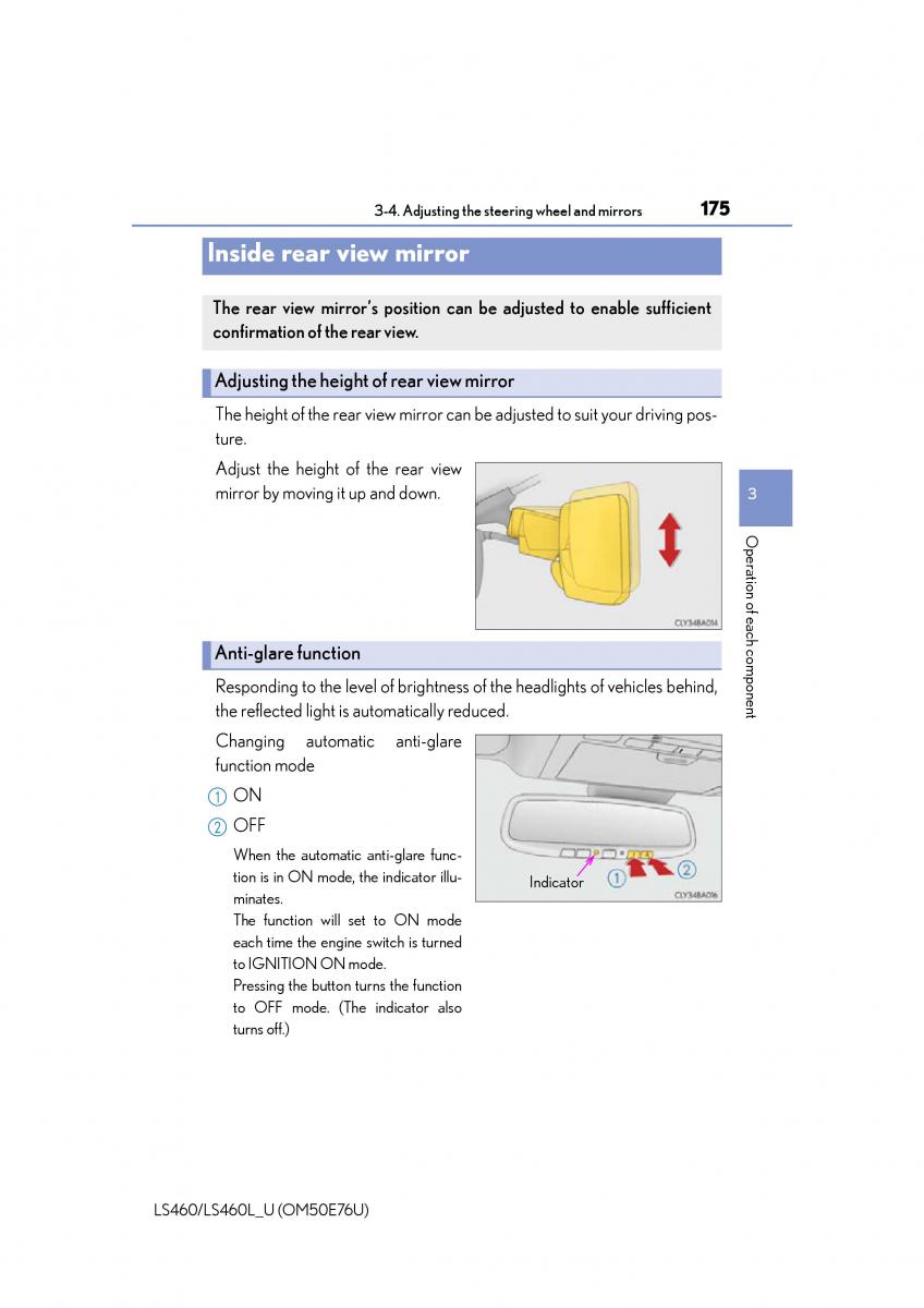 Lexus LS460 IV 4 owners manual / page 175