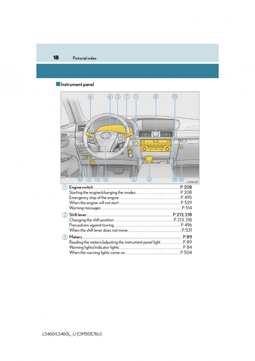 Lexus LS460 IV 4 owners manual / page 18