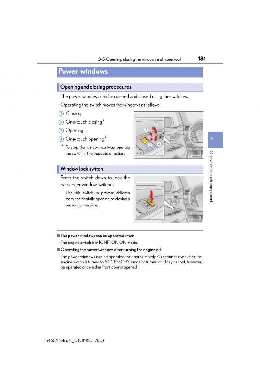 Lexus LS460 IV 4 owners manual / page 181