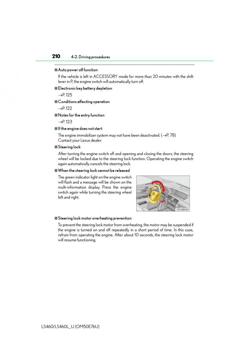 Lexus LS460 IV 4 owners manual / page 210