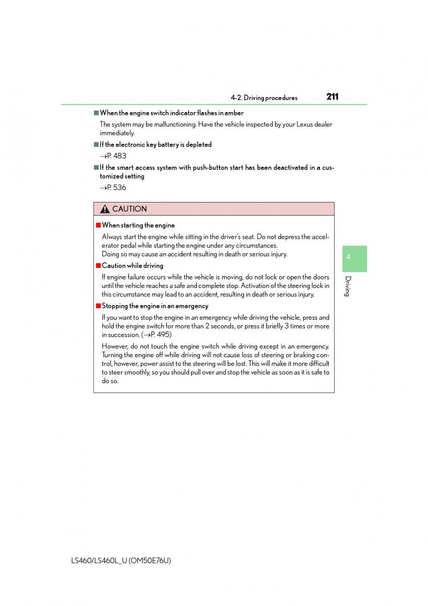 Lexus LS460 IV 4 owners manual / page 211