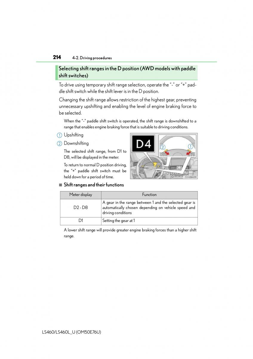 Lexus LS460 IV 4 owners manual / page 214