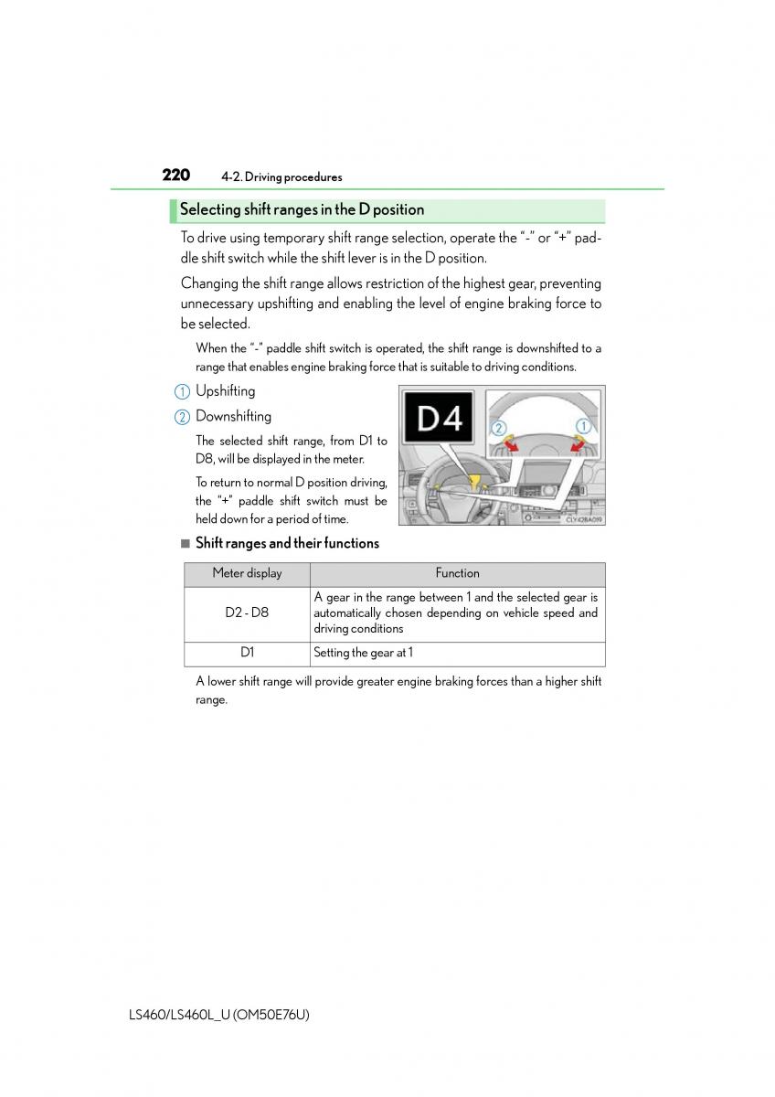 Lexus LS460 IV 4 owners manual / page 220