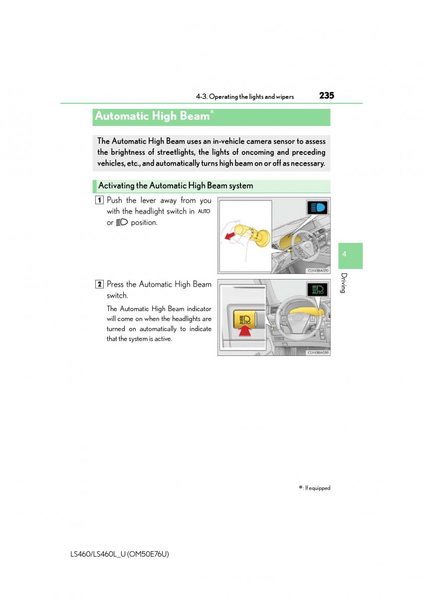 Lexus LS460 IV 4 owners manual / page 235