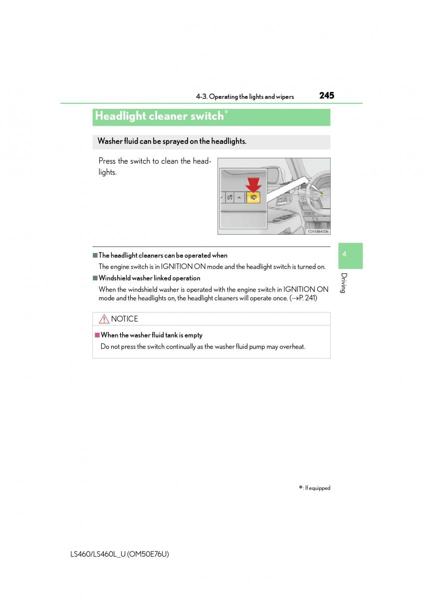 Lexus LS460 IV 4 owners manual / page 245