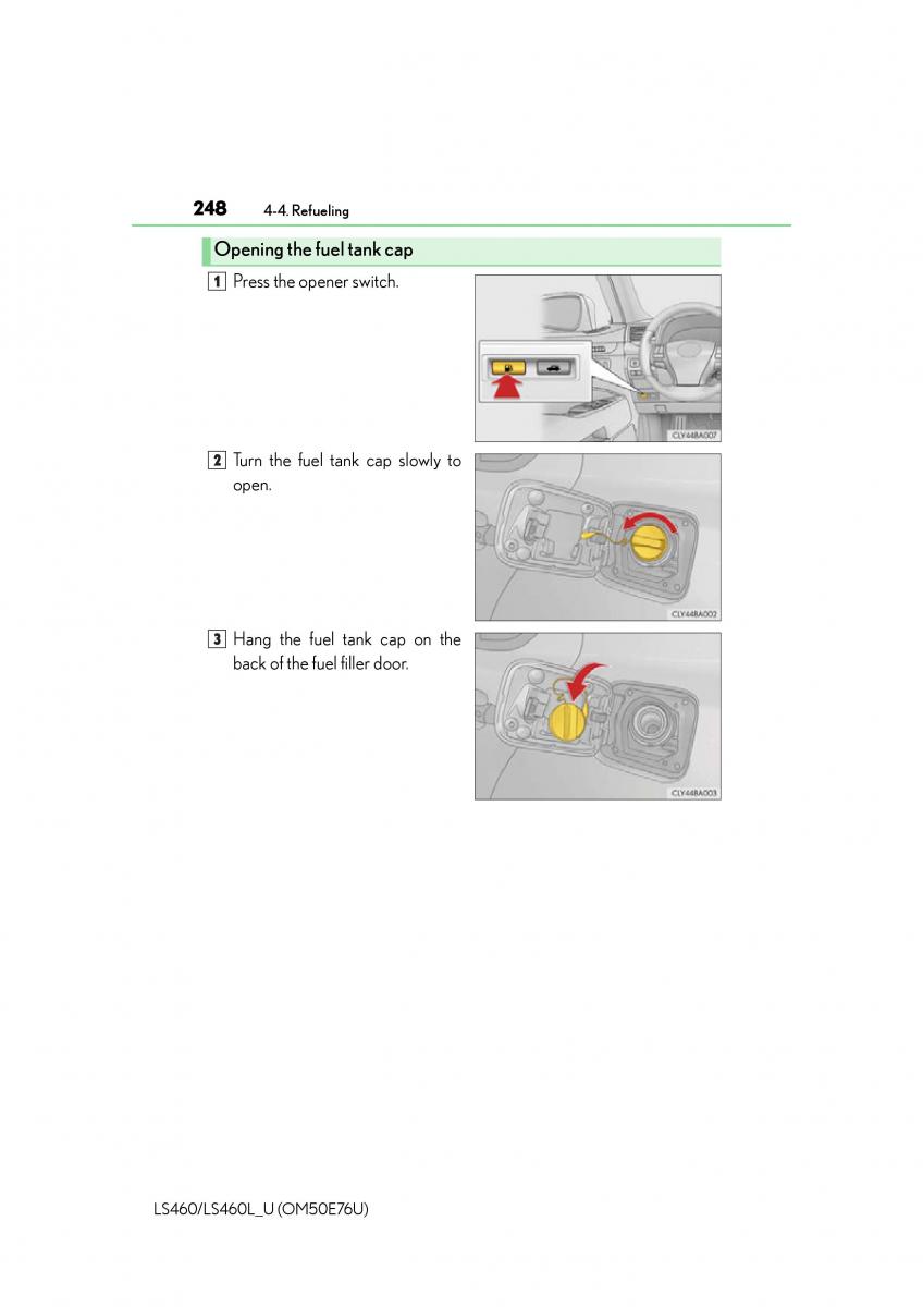 Lexus LS460 IV 4 owners manual / page 248