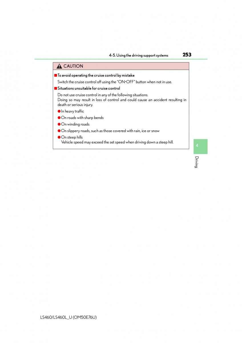 Lexus LS460 IV 4 owners manual / page 253