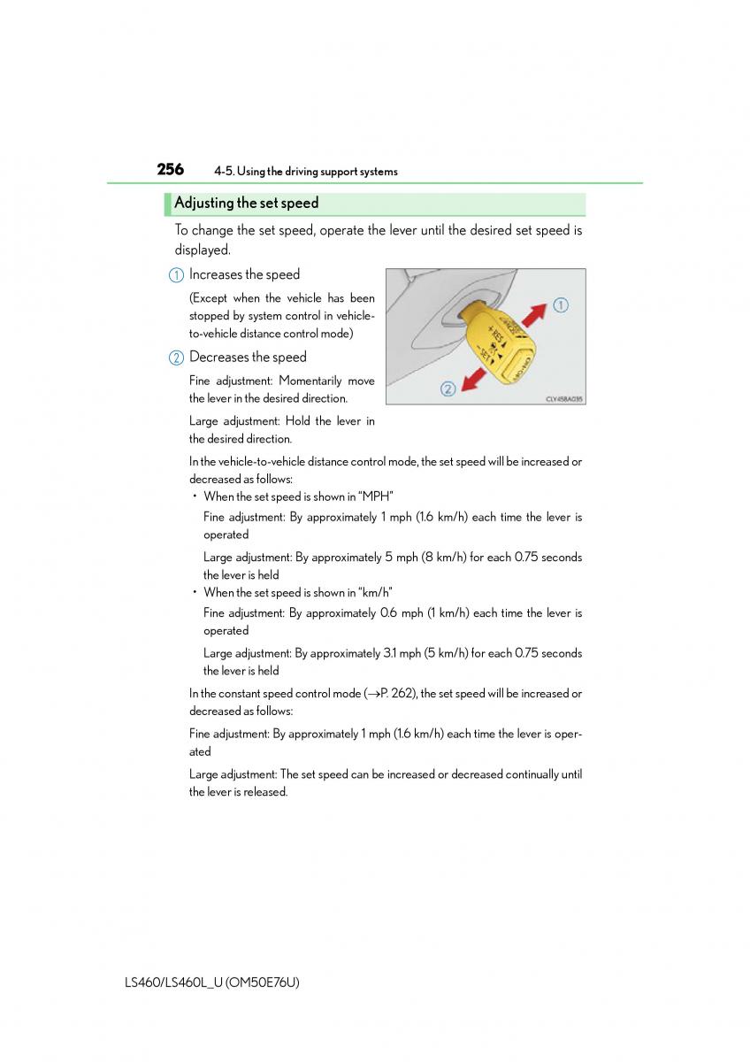 Lexus LS460 IV 4 owners manual / page 256