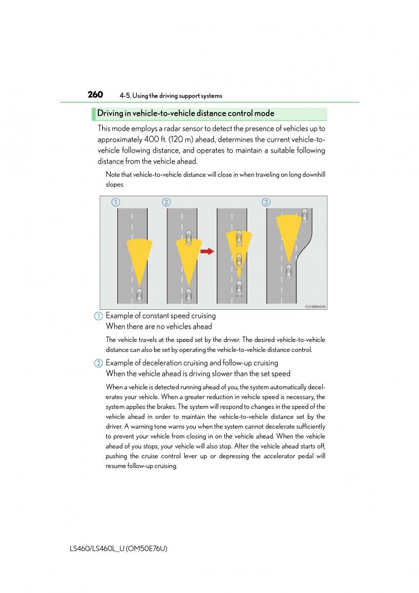 Lexus LS460 IV 4 owners manual / page 260