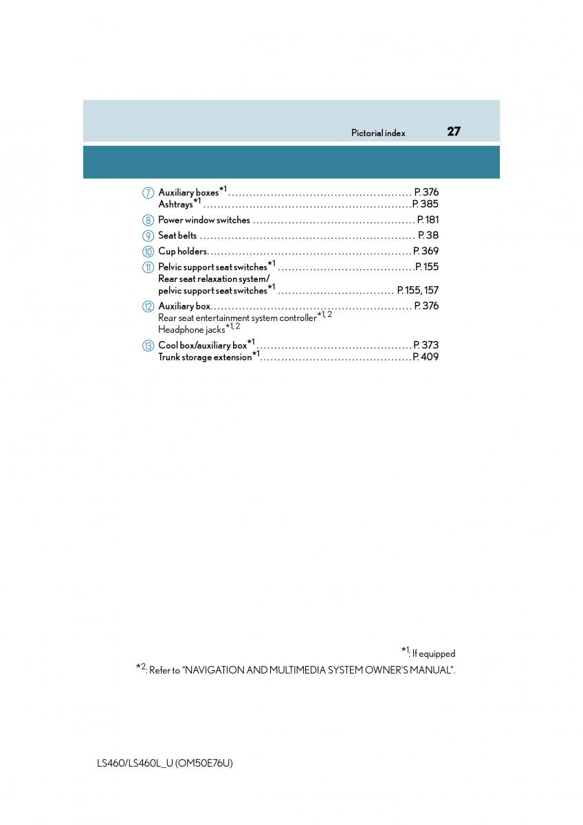 Lexus LS460 IV 4 owners manual / page 27