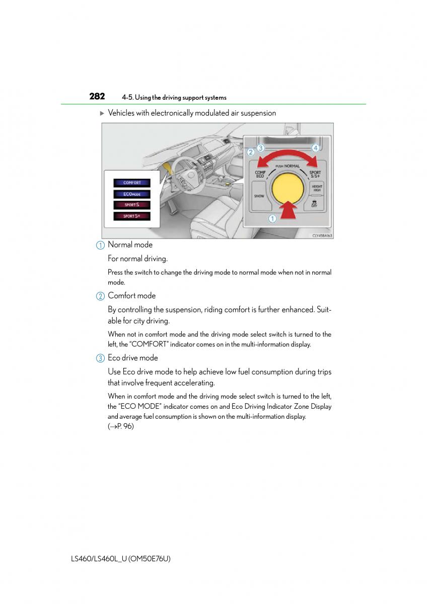 Lexus LS460 IV 4 owners manual / page 282