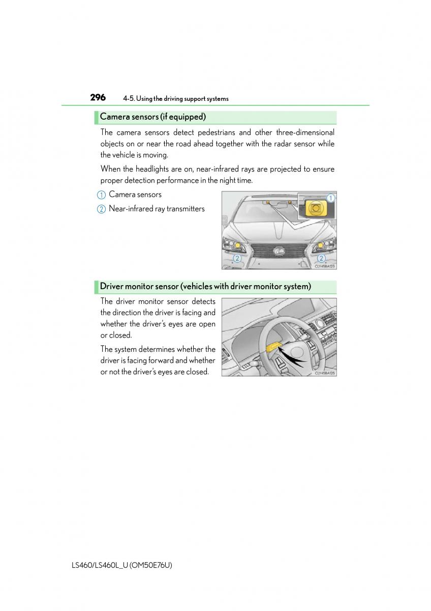 Lexus LS460 IV 4 owners manual / page 296