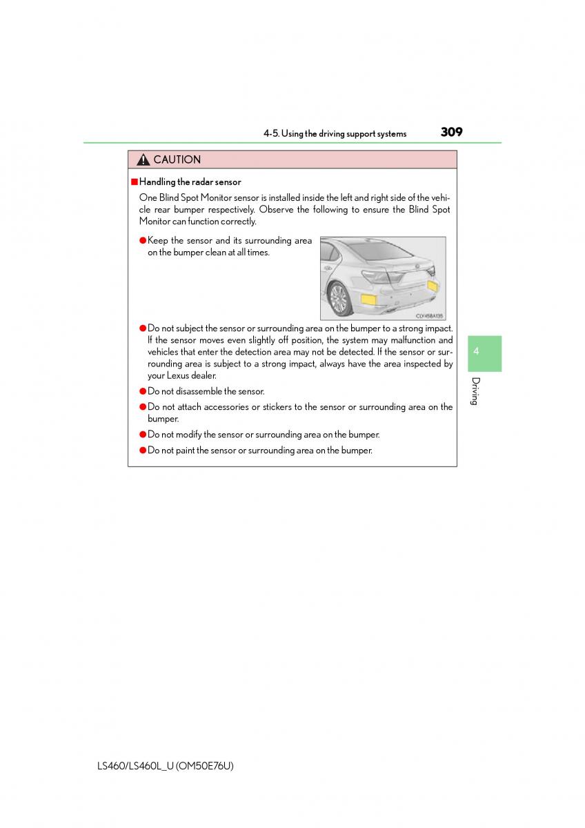 Lexus LS460 IV 4 owners manual / page 309