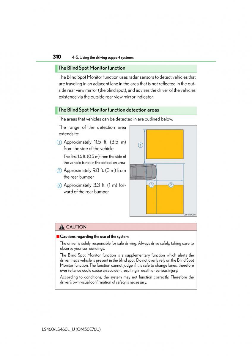 Lexus LS460 IV 4 owners manual / page 310