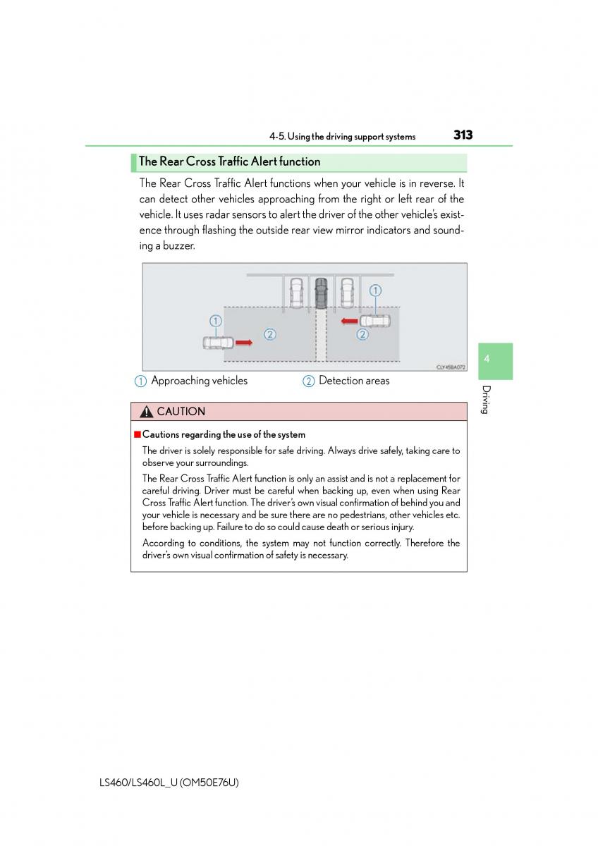 Lexus LS460 IV 4 owners manual / page 313