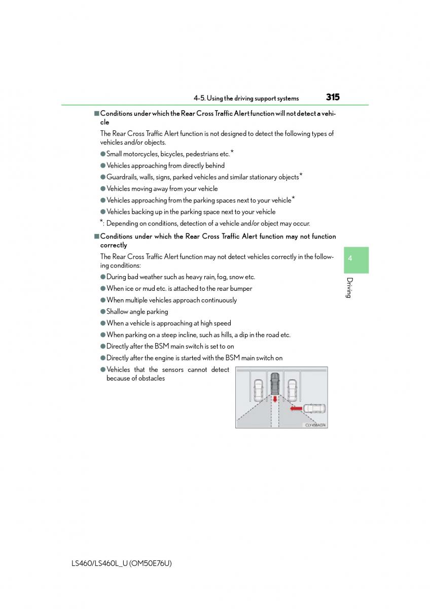 Lexus LS460 IV 4 owners manual / page 315