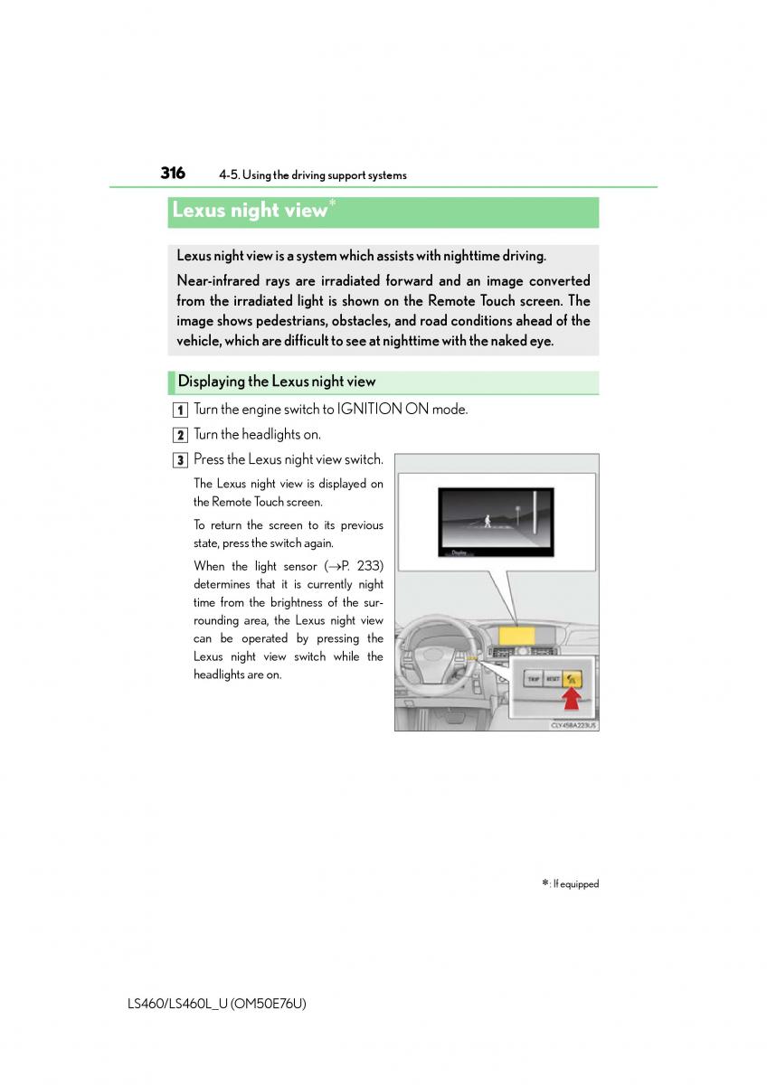 Lexus LS460 IV 4 owners manual / page 316