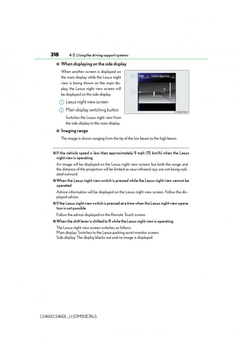 Lexus LS460 IV 4 owners manual / page 318