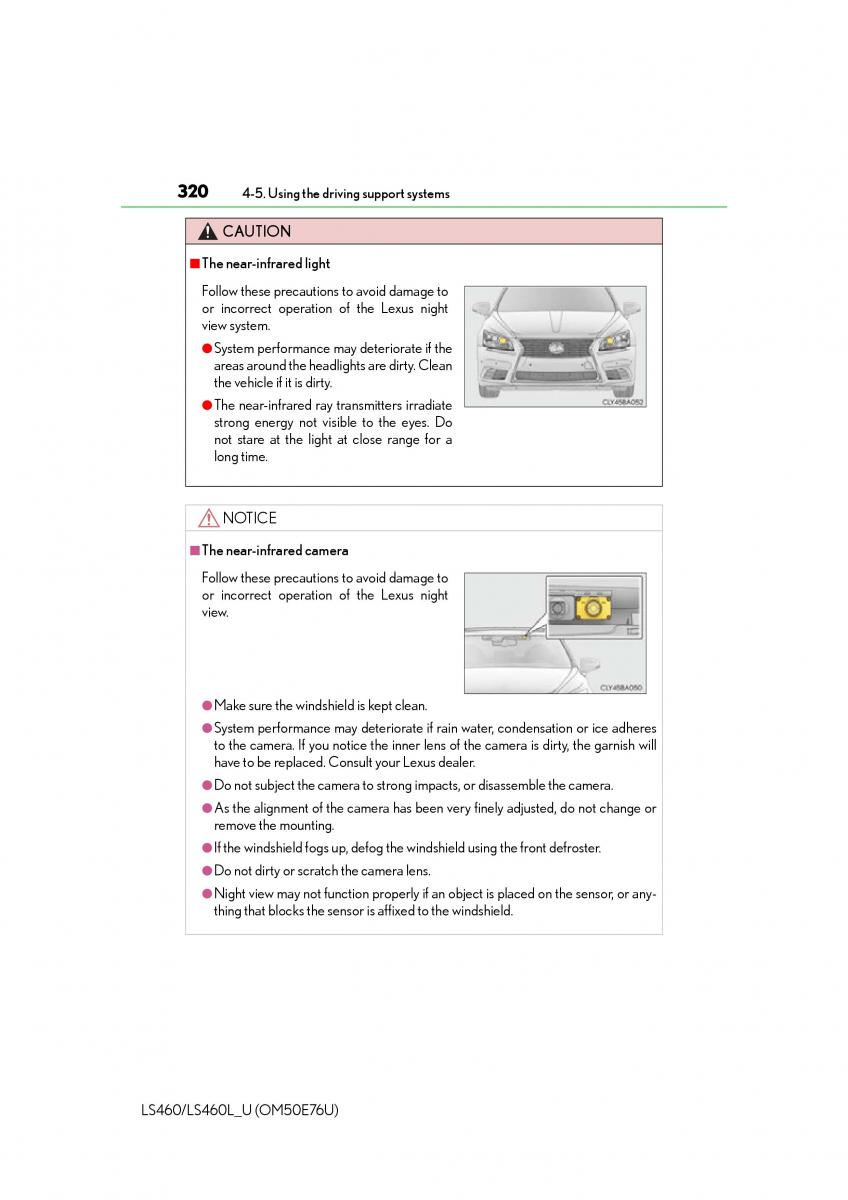 Lexus LS460 IV 4 owners manual / page 320