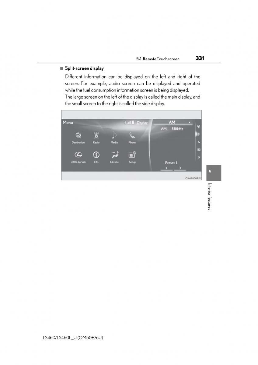 Lexus LS460 IV 4 owners manual / page 331