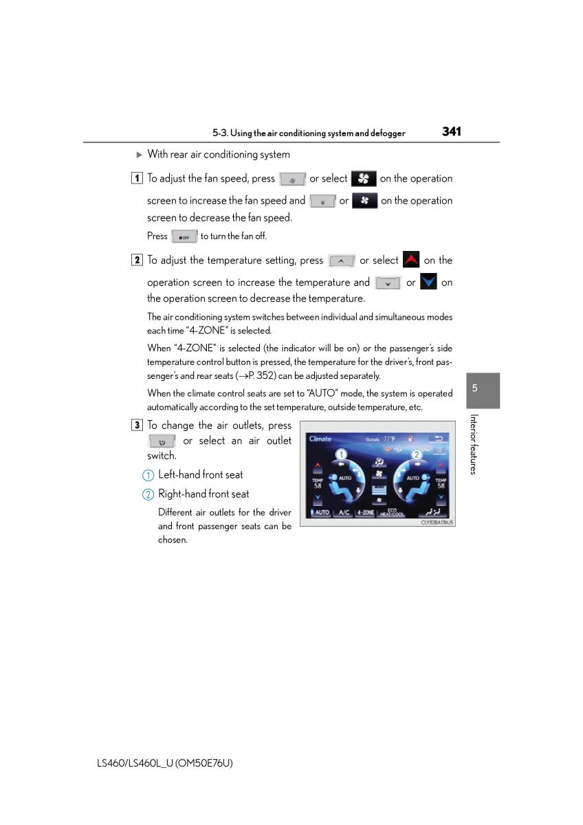 Lexus LS460 IV 4 owners manual / page 341