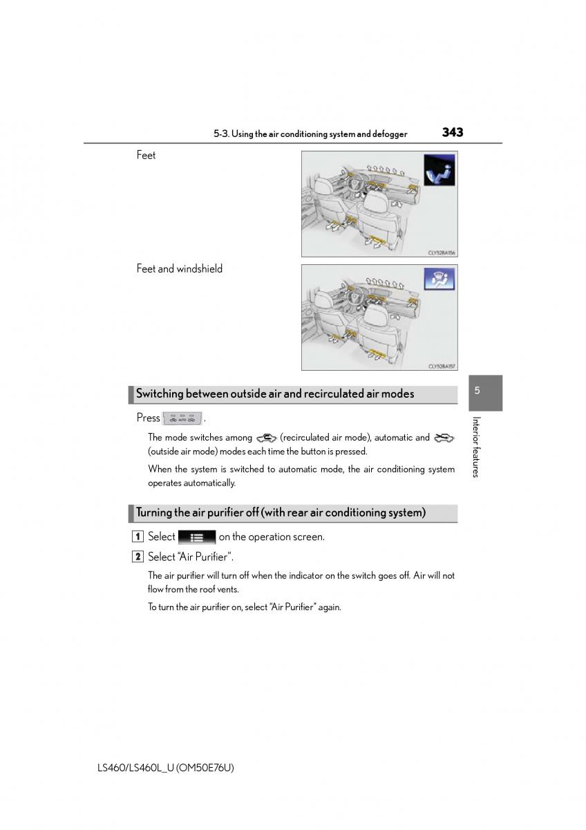 Lexus LS460 IV 4 owners manual / page 343